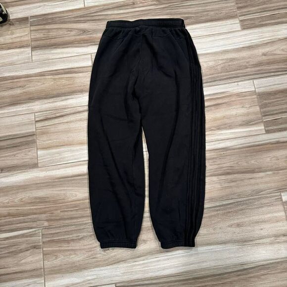 Adidas Fleece Men's Black Striped Joggers - Picture 4 of 5
